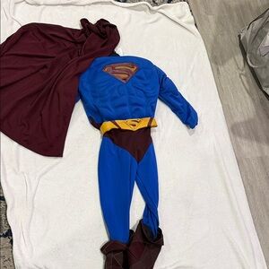 Superman Blue & Maroon Kids Muscle Costume with Cape
